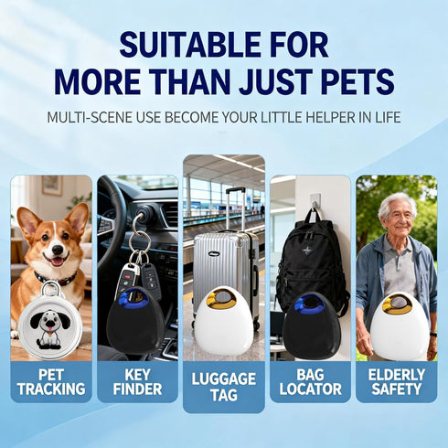 LFNOONE GPS Tracker No Subscription No SIM Card, Real-Time Tracking Mini Waterproof Device for Car, Pet, Dog, Vehicle