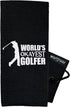 Wolf Golf Towels - World's Okayest Golfer Towel, Embroidered Funny Golf Gift for Men, Accessories