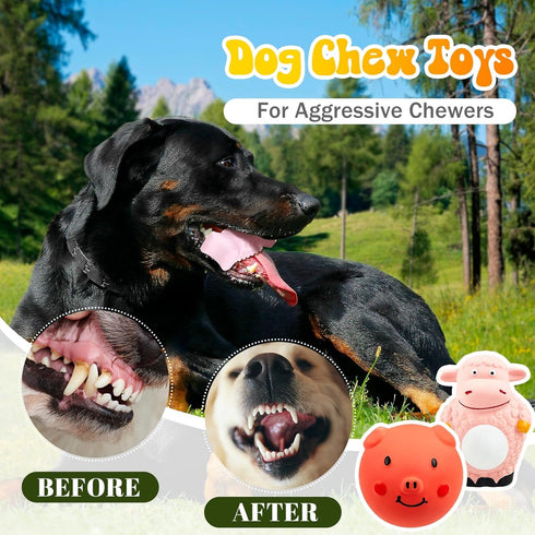 Liliful 9 Pcs Squeak Latex Dog Toys - Soft Rubber Chew Toy Grunting Pig Dog Toy for Small Puppy and Medium Pets