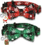 Christmas Cat Collar with Bow Tie and Bell, 2 Pack Holiday Breakaway Collar for Male Female Cats