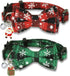 Christmas Cat Collar with Bow Tie and Bell, 2 Pack Holiday Breakaway Collar for Male Female Cats