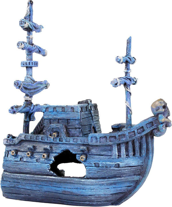 Penn-Plax Pirate Treasure Ship, Medium Sized Aquarium Decor for Decoration Theme and Fun for Fish