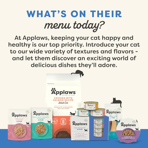 Applaws Natural Wet Cat Food, 8 Count, Limited Ingredient Fish Selection in Gravy, 2.12oz Pots