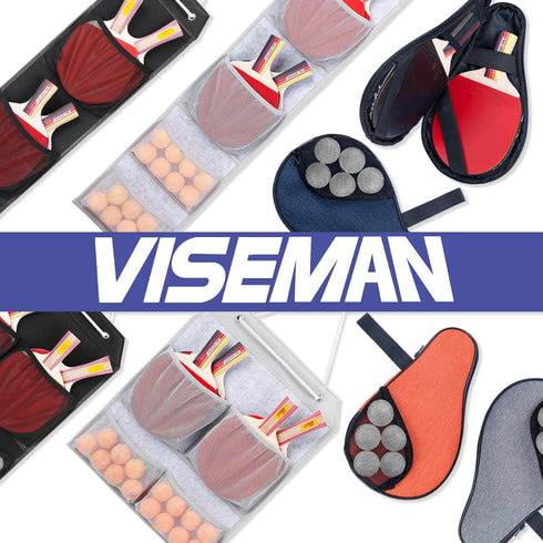 VISEMAN Ping Pong Storage Rack, Wall Mount Organizer for 4 Paddles and Balls