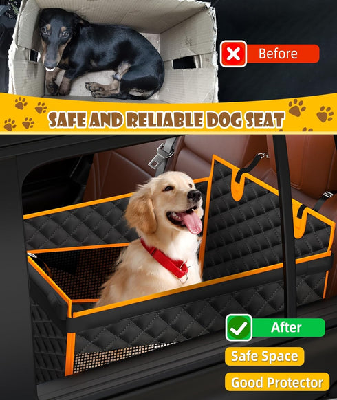EPN Dog Car Seat for Large Medium Dogs, Back Seat Extender with Waterproof Oxford Fabric, Non-Slip Bottom, Reinforced