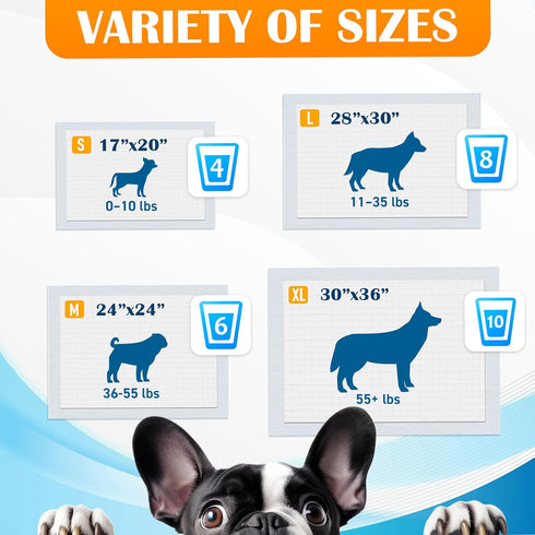 17"x20", 50 Count 6-Layer 4 Paws & Claws Premium Disposable Dog & Puppy Pee Pads Small LeakProof, Super Absorbent