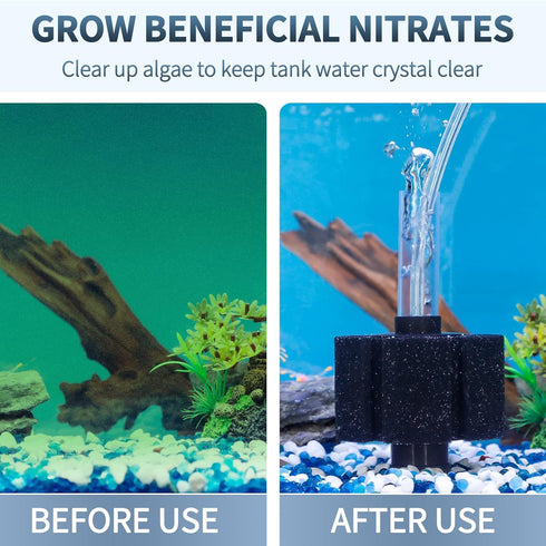 Pawfly Quiet Bio Sponge Filter for Betta Fry, Shrimp & Small Fish | 4 Pack for Fish Tank up to 30 Gallons