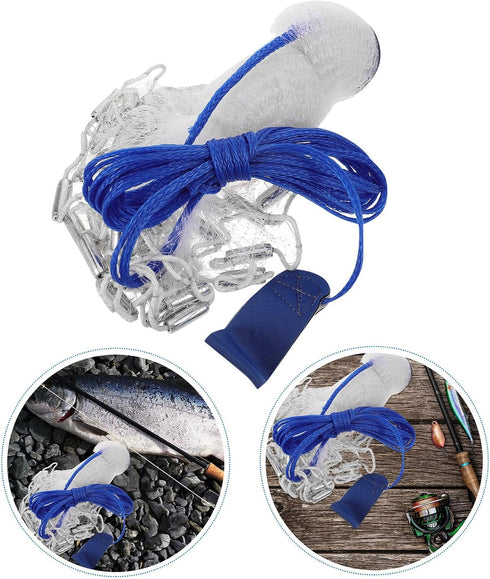 4ft/1.2m Hand Cast Fishing Net Monofilament with Weighted Sinkers Saltwater Shrimp Bait Trap Net for Freshwater
