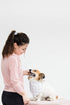 Pearhead Matching Bandana and Hair Scrunchie Set, Pet Owner and Dog Lover Set, Grey Gingham Paw Print