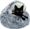 Cat & Dog Cave Bed, Plush Round Beds for Small Breeds & Indoor Cats, Cozy Donut Design, Machine-Washable (20×20 inch,