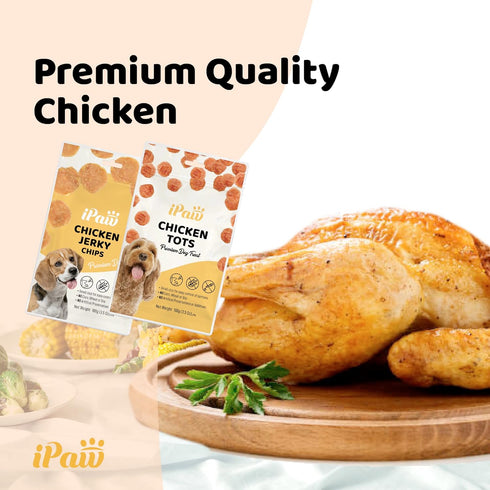 All Natural Human Grade Dog Treat for Puppy Training, Hypoallergenic, Easy to Digest (Chicken Tots)