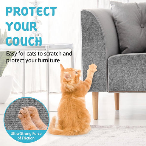Climbing Cat Scratcher Mat, Trimmable Carpet 78.7’’x15.8’’, Self-Adhesive Replacement for Cat Tree & Wall Furniture