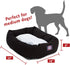 Majestic Pet 32 Inch Poly-Cotton Sherpa Calming Dog Bed, Washable Cozy Soft Round Dog Bed, 32x23x7 - Black