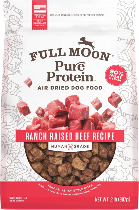 Full Moon Pure Protein Air Dried Dog Food Ranch Raised Beef Recipe