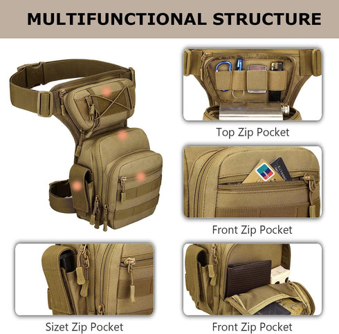 Tactical Drop Leg Bag - Military Tool Gear Fanny Thigh Pack Molle Utility Airsoft Waist Gear Pouch