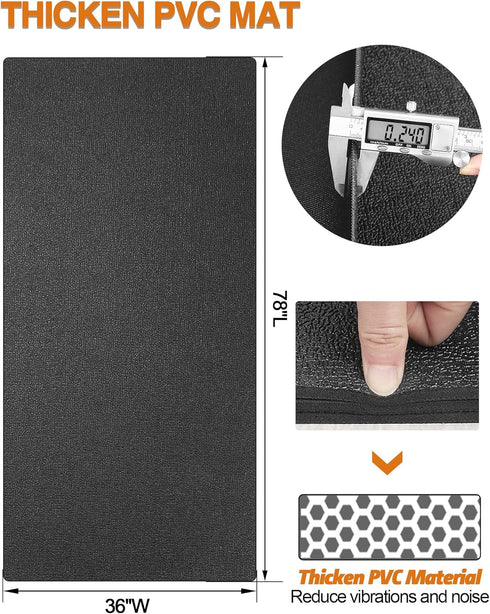 78"x36", 6mm Treadmill Mat WERCHO Walking Pad Mat for Carpet Hardwood Floors Heavy-Duty Exercise Equipment Mat