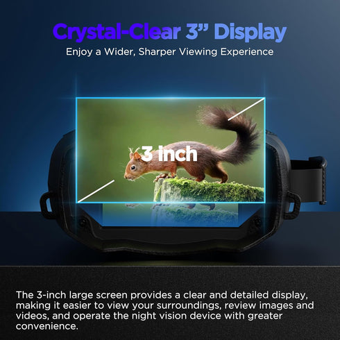 ROQIOO 4k: Night Vision Goggles for Adults Tactical Binoculars with Camera - Infrared Goggles for Hunter - Digital