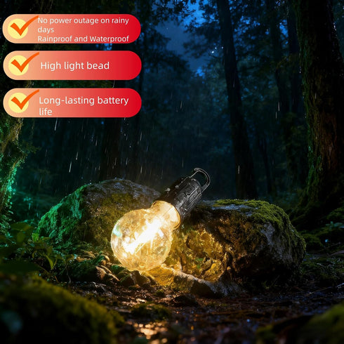 Chinshwehaw 3 1PCS) (T01) Portable LED Camping LanternHang Anywhere Hook, USB-C Rechargeable, Brightness Modes, Water