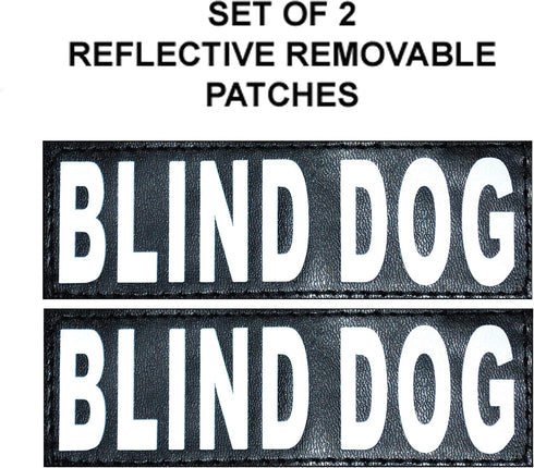 Doggie Stylz Set of 2 Reflective Blind Dog Removable Patches, Durable and Interchangeable for Harnesses & Vests.