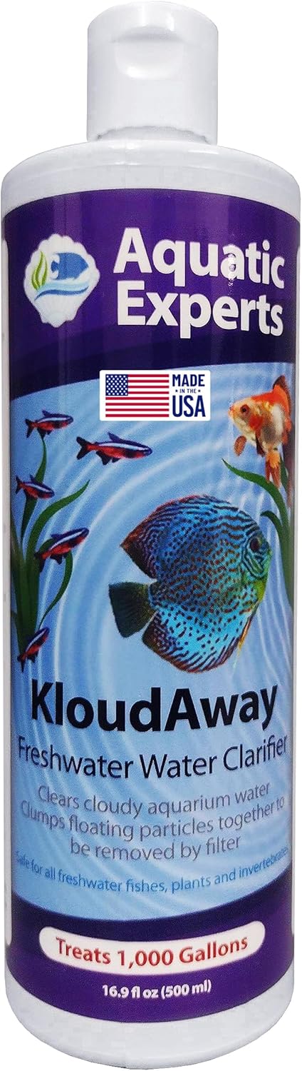 KloudAway Freshwater Aquarium Water Clarifier - Clears Cloudy Water for Fish Tank, Made in USA
