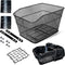 Rear Bike Basket, Bicycle Rack Basket with Rainproof Reflectors and Cargo Net, 15.45 * 11.6 * 7.1 inches
