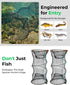 DHOEM 3 Pack 12"x21" 1" Collapsible Hexagon Crab Trap, Cylindrical Crawfish & Bait Trap with Entry Holes, Lobster