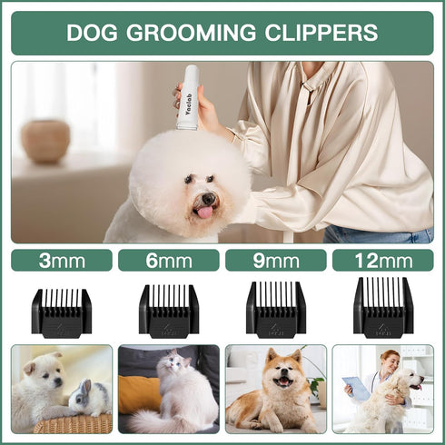 SpeedBoost 99% 3L 5 Pet Grooming Kit, Professional Dog Clippers Vacuum Suction Hair, Large Dust Cup Dog Grooming Vacuum