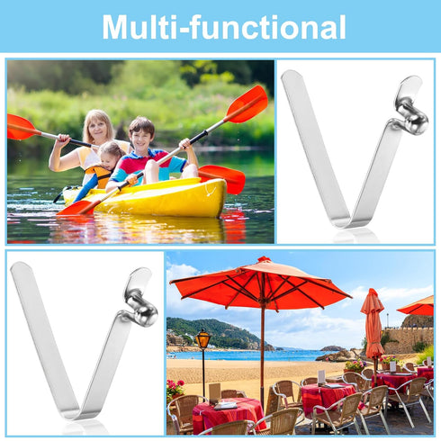 PATIKIL 10 Pack Kayak Paddle Snaps, 6.4x5mm Steel V Shaped Single Pin Push Button Spring Clips for Camping Kayaking