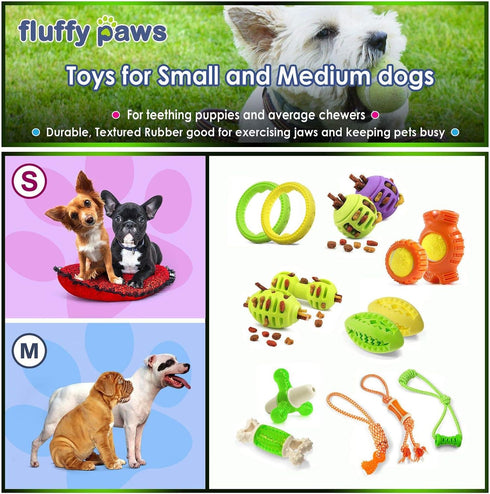 Dog Chewing Ring - Soft Rubber Dental Chewing Toy for Small and Medium Dogs, 10", Green