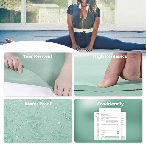 UMINEUX Extra Thick Yoga Mat 1/3'' Non Slip for Women, Eco Friendly TPE Fitness Exercise Mat with Sling