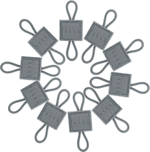 FRTKK Pack of 10 Tactical Gear Holder Clips for Molle Web Dominator Elastic Strings