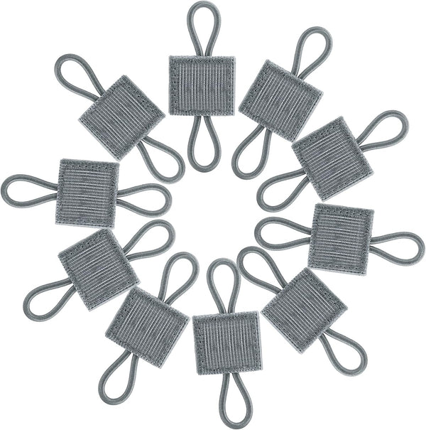 FRTKK Pack of 10 Tactical Gear Holder Clips for Molle Web Dominator Elastic Strings