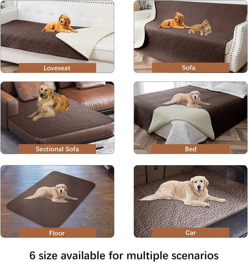 Waterproof Dog Blanket, Washable Anti-Slip Couch Covers for Sofa, Pet Hair Resistant Furniture Protector, 82x82,