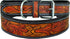 Leather Dog Collar Western Style Heavy Duty Hand Tooled Adjustable Padded Soft for Puppies and Big Dogs (10AB108-S)