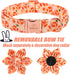 Fall Girl Dog Collar - Orange Maple Leafs Rugby Floral Collar with Safety Metal Buckle for Small, Medium, Large Dogs