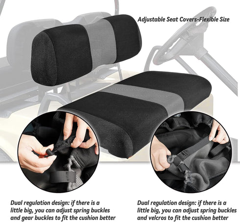 Golf Cart Front Seat Covers for Club Car DS 2000.5 Up, Washable Breathable Air Mesh Cloth Seat Cover