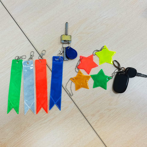 PATIKIL Safety Reflector Star Pendant, PVC Reflective Gear Keychain for Backpack Bag Jacket