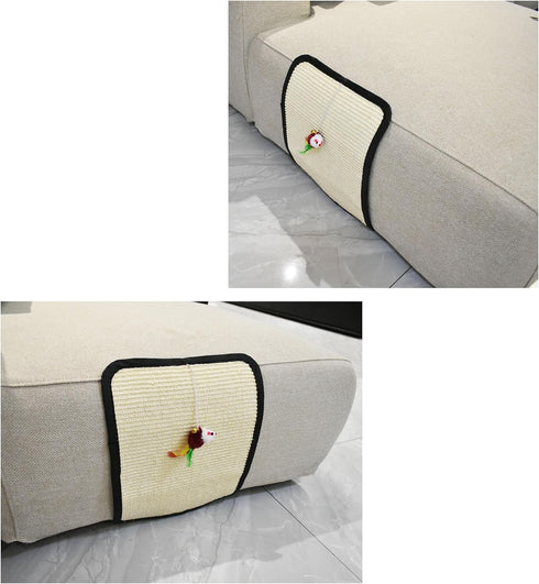 2 Pcs Cat Scratch Furniture Protector Sisal Mat, Non-Marking Nails or Adhesive Couch Protector from Cat Claws
