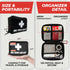 M2 150 BASICS Compact First Aid Kit, Pieces, Portable Emergency Kit with Carry Bag and Carabiner for Travel, Car