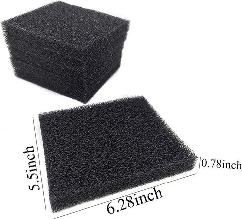 Aquarium Bio Filter Media Sponge, 6.28 x 5.5 x 0.78 Inch Foam Filter Pad Compatible with ML350 (6 Pack)
