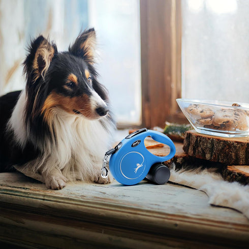 FLEXI New Classic Retractable Dog Leash (Cord), 10 ft, Extra Small, Blue, Ergonomic, Durable, Tangle Free for Dogs Up