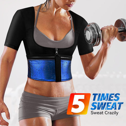 MATKAO Women's Sauna Suit - Weight Loss Sweat Shirt & Waist Trainer Vest