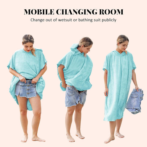 Swimming Catalonia Absorbent Surf Poncho Men Women, Quick Dry Towel Changing Poncho, Hooded Towel Poncho Adult