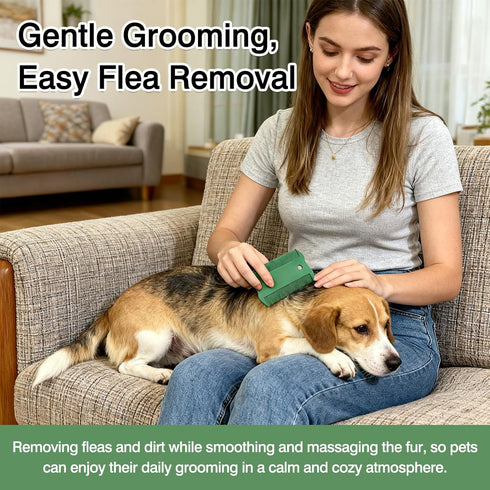 Attkryy 6-Piece Set Double-Sided Dog Cat Grooming Comb for Short Hair, Flea Removal and Daily Coat Care