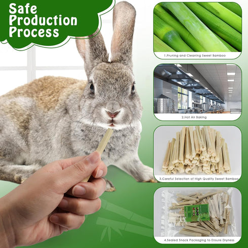 1000g Chinchilla BWOGUE Pet Snacks Sweet Bamboo Chew Toy for Squirrel Rabbits Guinea Pigs Hamster