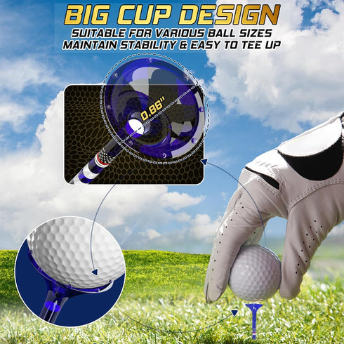prowithlin Golf Tees 3 1/4 Unbreakable Acrylic, Plastic Golf Tees in Purple (50pcs)