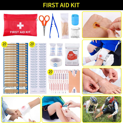 Survival Kit and First Aid Kit, 160 Pcs Emergency Supplies, Camping Accessories with Upgraded Molle Bag