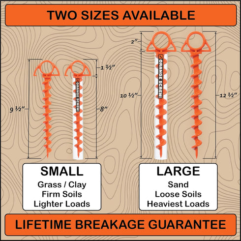 Ultimate Ground Anchors - Heavy Duty Screw-in Tent Stakes for High Wind, Sand, Canopies, Camping, Made in USA