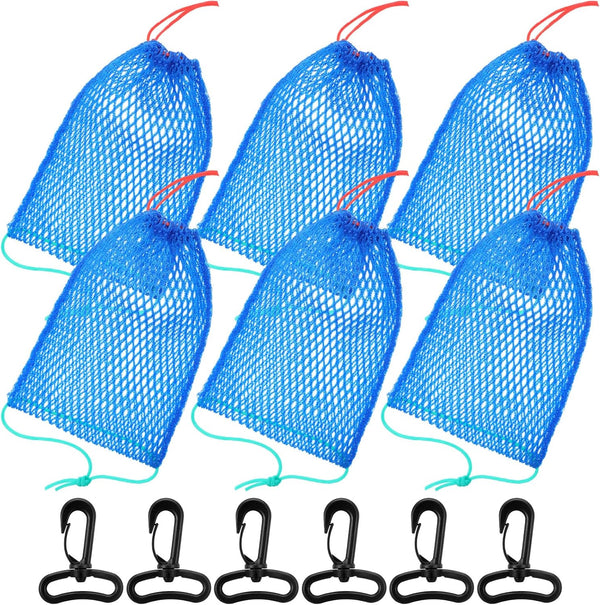 AojSup 6 Pcs Crab Trap Bait Bags with Locker, Portable Fish Trap Outdoor