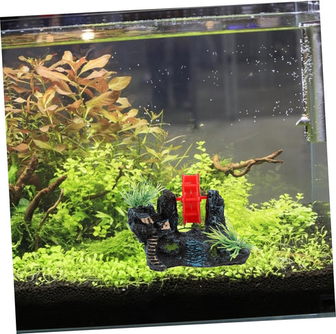 Rockery Aquarium Decorations, Fish Tank Mountain Decor with Castle Model